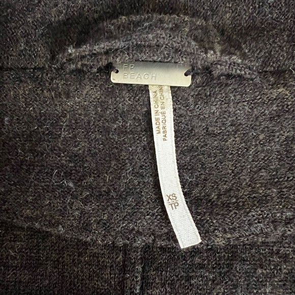 FP Beach Free People Womens Size XS Merino Wool One Button Blazer Jacket Brown - Picture 6 of 7
